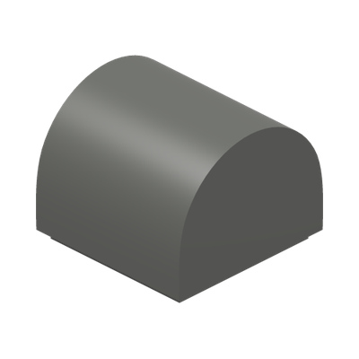PLATE 1X1X2/3, OUTSIDE BOW · Dark Stone Grey (réf. BrickLink Dark Bluish Gray)