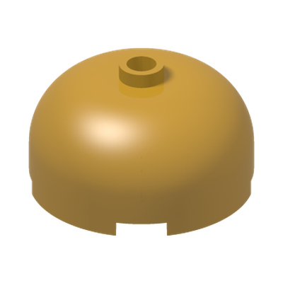 SPHERE 3X3X11/3, W/ KNOB · Warm Gold (réf. BrickLink Pearl Gold)