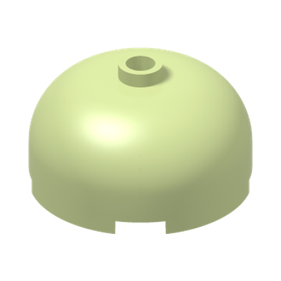 Brick, Round 3 x 3 x 1 1/3 Dome Top - Open Stud · Spring Yellowish Green (réf. BrickLink Yellowish Green)
