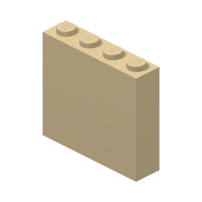 BRICK 1X4X3 · Brick Yellow (réf. BrickLink Tan)