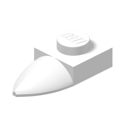 PLATE 1X1 W/TOOTH · LEGO 4224792 (réf. BrickLink 49668) · White (réf. BrickLink White)