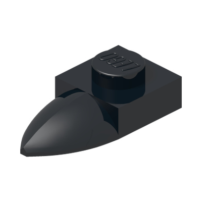 PLATE 1X1 W/TOOTH · Black (réf. BrickLink Black)