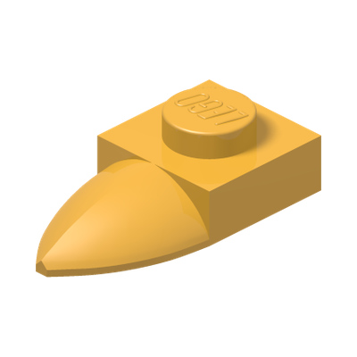 PLATE 1X1 W/TOOTH · Flame Yellowish Orange (réf. BrickLink Bright Light Orange)