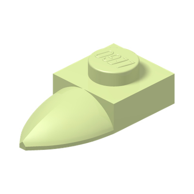 PLATE 1X1 W/TOOTH · Spring Yellowish Green (réf. BrickLink Yellowish Green)