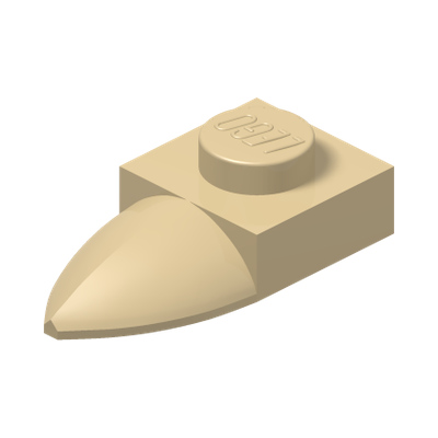 PLATE 1X1 W/TOOTH · Brick Yellow (réf. BrickLink Tan)