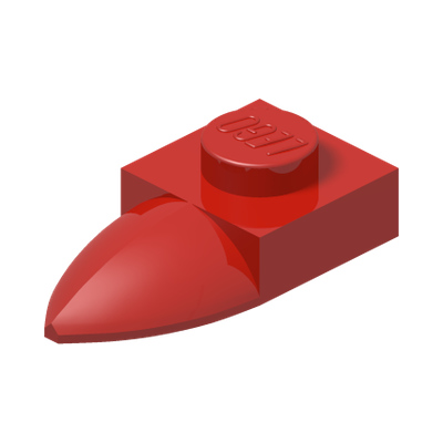 PLATE 1X1 W/TOOTH · Bright Red (réf. BrickLink Red)