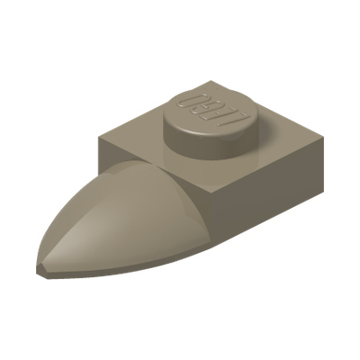 Plate, Modified 1 x 1 with Tooth Horizontal · Couleur BrickLink : Dark Tan