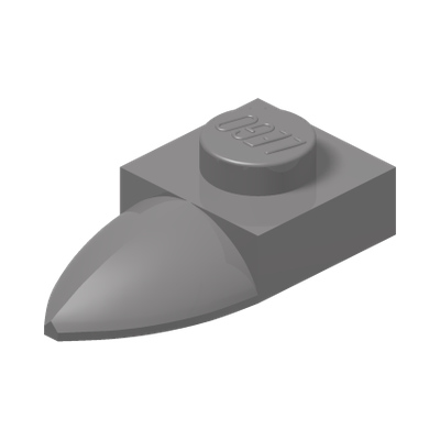 PLATE 1X1 W/TOOTH · Silver Metallic (réf. BrickLink Flat Silver)