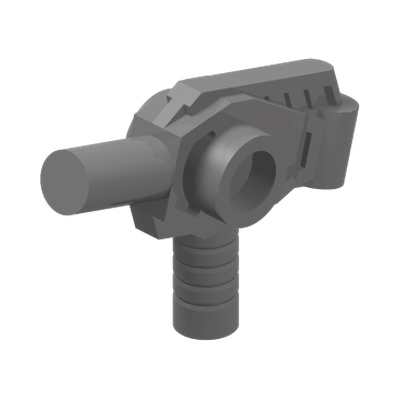 Minifigure, Weapon Pistol, Bar on Front, Studs on Sides, Handle on Back and Bottom · LEGO 6266977 (réf. BrickLink 50018b) · Couleur BrickLink : Flat Silver