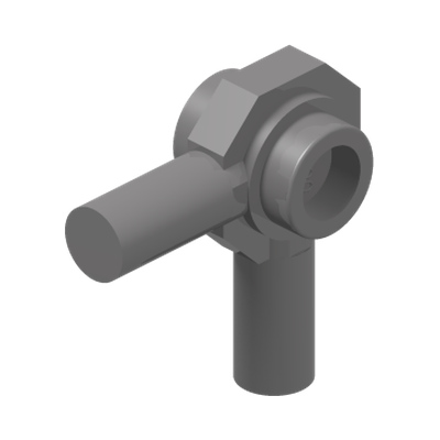 Minifigure, Weapon with Stud and 2 Bars at 90 degrees · LEGO 6266977 (réf. BrickLink 50018d) · Couleur BrickLink : Flat Silver