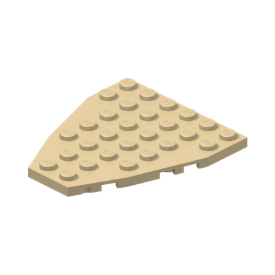 Wedge, Plate 7 x 6 with Stud Notches (Boat Bow Plate) · LEGO 4239367 (réf. BrickLink 50303) · Couleur BrickLink : Tan
