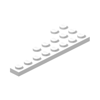 RIGHT PLATE 3X8 W/ANGLE · LEGO 4256095 (réf. BrickLink 50304) · White (réf. BrickLink White)