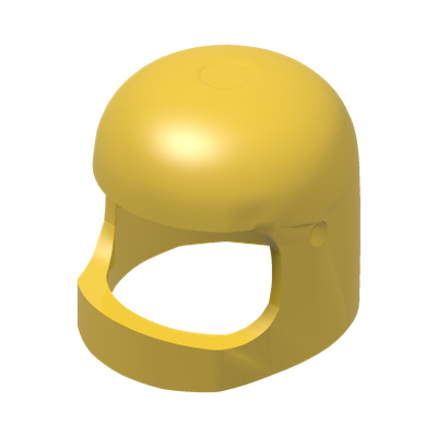 Minifigure, Headgear Helmet Space / Town with Thick Chin Strap - with Visor Dimples (Reissue with Top Dimple) · LEGO 6259920 (réf. BrickLink 50665) · Couleur BrickLink : Yellow