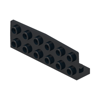 PLATE 1X6, W/ 1.5 PLATE 6X2, UPWARDS · LEGO 6458186 (réf. BrickLink 5090) · Black (réf. BrickLink Black)