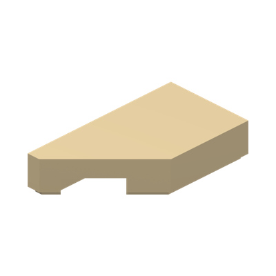 Tile, Modified 1 x 2 Wedge Left · Couleur BrickLink : Tan