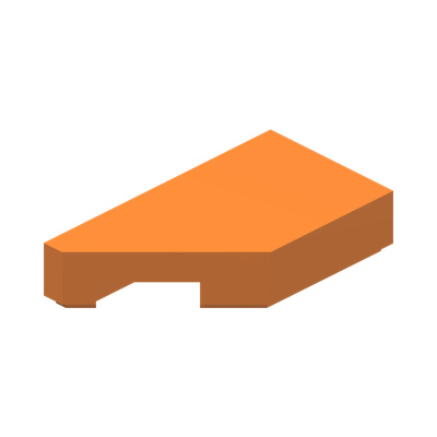 TILE 1X2, DEG. 45, CUT, LEFT · Bright Orange (réf. BrickLink Orange)
