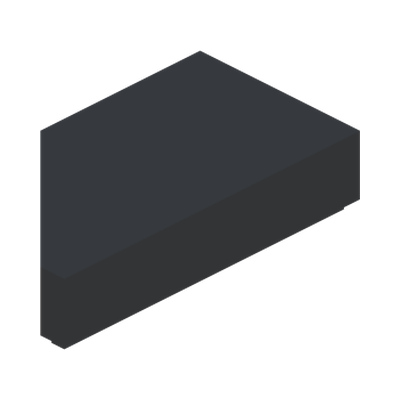 TILE 1X2, DEG. 45, CUT, RIGHT · Black (réf. BrickLink Black)