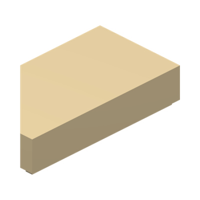 Tile, Modified 1 x 2 Wedge Right · Couleur BrickLink : Tan