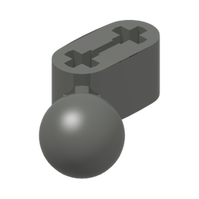 Beam 2M w. ball ø 10.2 · LEGO 4289258 (réf. BrickLink 50923) · Dark Stone Grey (réf. BrickLink Dark Bluish Gray)