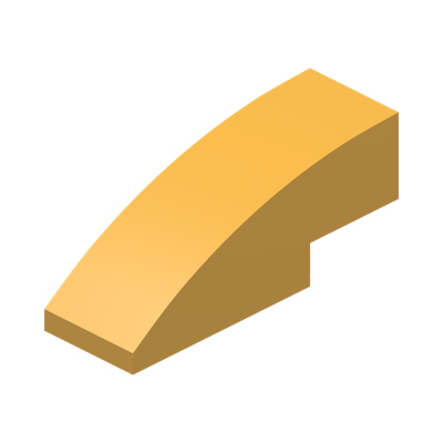 BRICK W/BOW 1/3 · Flame Yellowish Orange (réf. BrickLink Bright Light Orange)
