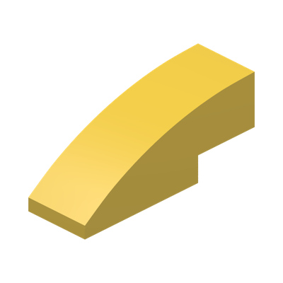 BRICK W/BOW 1/3 · Bright Yellow (réf. BrickLink Yellow)