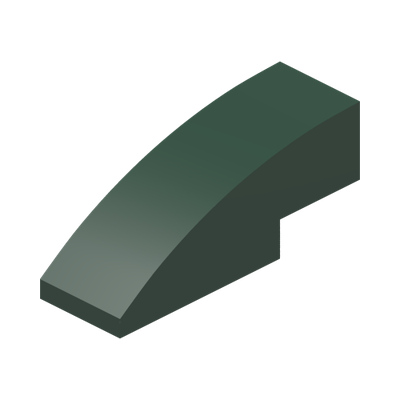 BRICK W/BOW 1/3 · Earth Green (réf. BrickLink Dark Green)