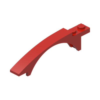 Slope, Curved 8 x 1 x 1 2/3 with Arch and 2 Recessed Studs · LEGO 6074876 (réf. BrickLink 50967) · Couleur BrickLink : Red