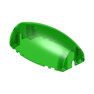 Windscreen 10 x 6 x 3 Bubble Canopy Double Tapered · LEGO 4567492 (réf. BrickLink 50986) · Couleur BrickLink : Trans-Bright Green