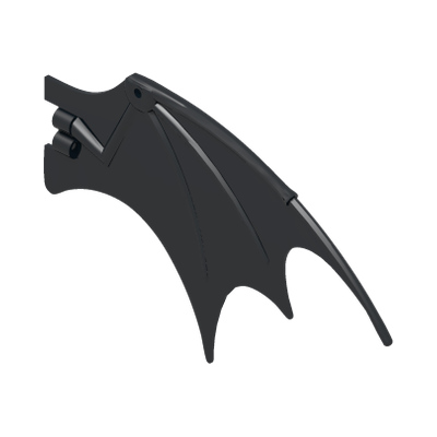 Dragon Wing 19 x 11 with Bar Hole and 2 Pin Holes · LEGO 4294517 (réf. BrickLink 51342) · Couleur BrickLink : Black