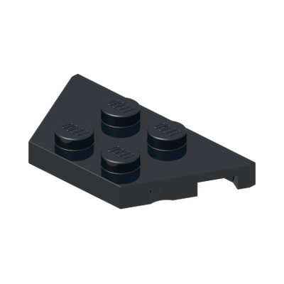 PLATE 2X4X18° · Black (réf. BrickLink Black)