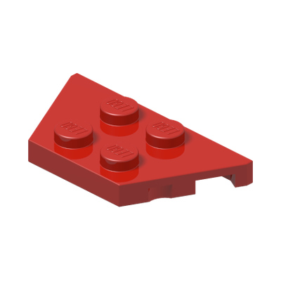 PLATE 2X4X18° · Bright Red (réf. BrickLink Red)