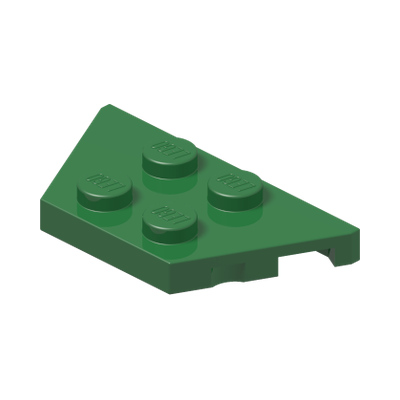PLATE 2X4X18° · Dark Green (réf. BrickLink Green)