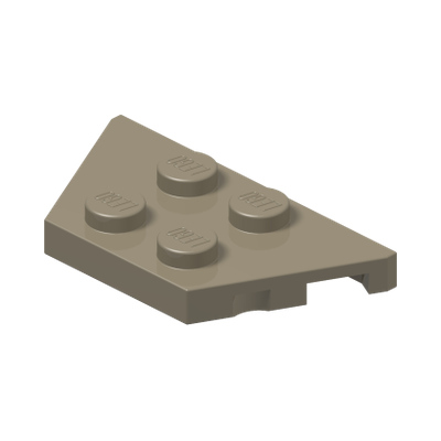 PLATE 2X4X18° · Sand Yellow (réf. BrickLink Dark Tan)