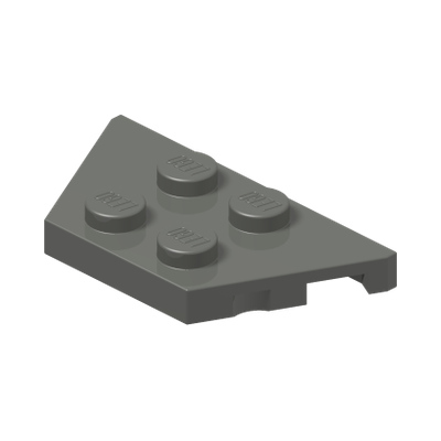 PLATE 2X4X18° · Dark Stone Grey (réf. BrickLink Dark Bluish Gray)