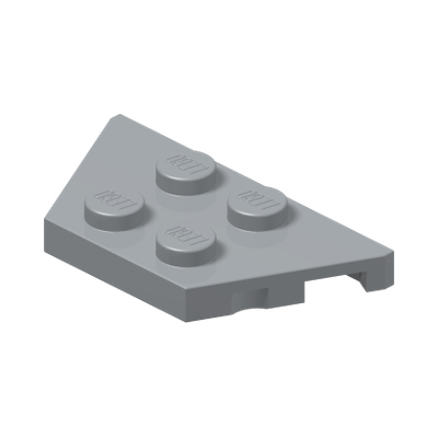 PLATE 2X4X18° · Medium Stone Grey (réf. BrickLink Light Bluish Gray)