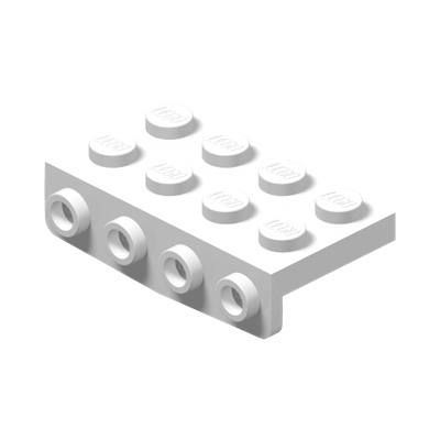 PLATE 2X4, W/ 1.5 PLATE 1X4, DOWNWARDS · LEGO 6461067 (réf. BrickLink 5175) · White (réf. BrickLink White)
