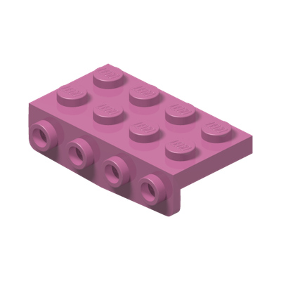 PLATE 2X4, W/ 1.5 PLATE 1X4, DOWNWARDS · Bright Purple (réf. BrickLink Dark Pink)