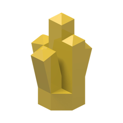 Rock 1 x 1 Crystal 5 Point · LEGO 6176584 (réf. BrickLink 52) · Couleur BrickLink : Yellow