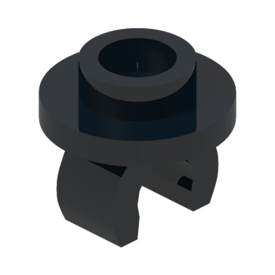 Plate, Round 1 x 1 with Clip on Bottom · Couleur BrickLink : Black