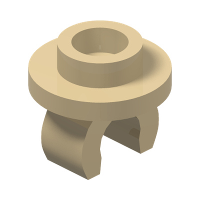Plate, Round 1 x 1 with Clip on Bottom · Réf. BrickLink 5264 · Couleur BrickLink : Tan