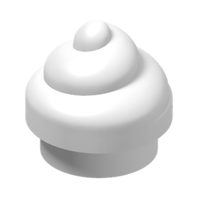 1X1 DECORATION TOP, NO. 2 · LEGO 6438901 (réf. BrickLink 53119) · White (réf. BrickLink White)