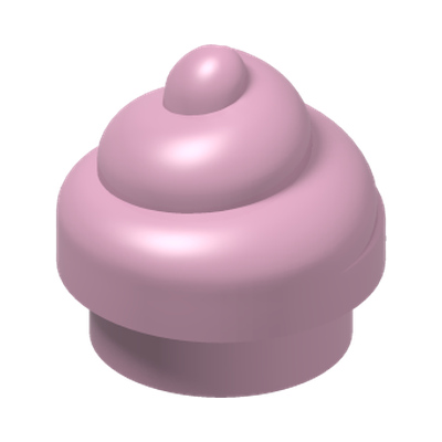 Plate, Round 1 x 1 with Horizontal Swirl / Twist · Light Purple (réf. BrickLink Bright Pink)