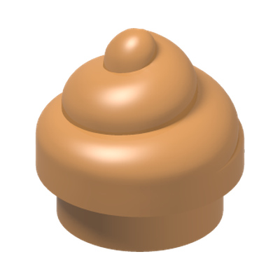Plate, Round 1 x 1 with Horizontal Swirl / Twist · Couleur BrickLink : Medium Nougat