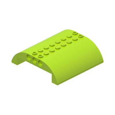 Slope, Curved 8 x 8 x 2 Double · Réf. BrickLink 54095 · Bright Yellowish Green (réf. BrickLink Lime)