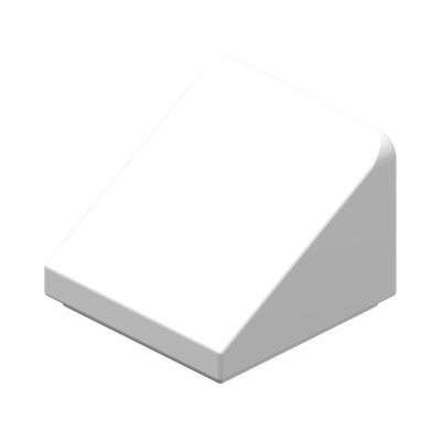 ROOF TILE 1X1X2/3, ABS · LEGO 4504369 (réf. BrickLink 54200) · White (réf. BrickLink White)