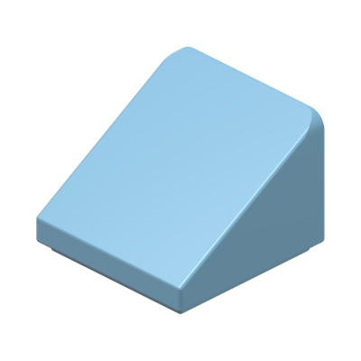 ROOF TILE 1X1X2/3, ABS · Light Royal Blue (réf. BrickLink Bright Light Blue)