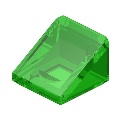 ROOF TILE 1X1X2/3 · Tr. Bright Green (réf. BrickLink Trans-Bright Green)