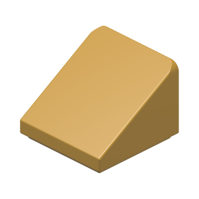 ROOF TILE 1X1X2/3, ABS · Warm Gold (réf. BrickLink Pearl Gold)