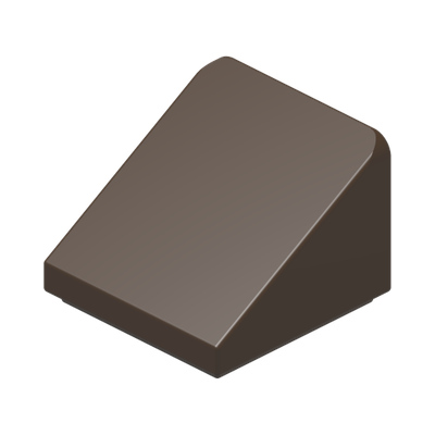 ROOF TILE 1X1X2/3, ABS · Dark Brown (réf. BrickLink Dark Brown)
