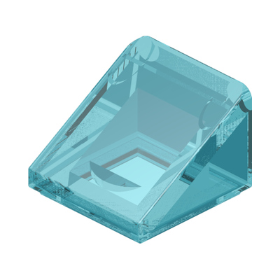 ROOF TILE 1X1X2/3 · Tr. Light Blue (réf. BrickLink Trans-Light Blue)